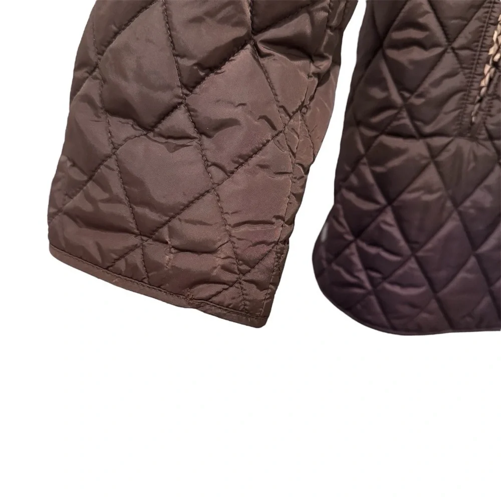 Coach Diamond Quilted Signature C Barn Puffer Jacket Equestrian Classic Brown XL